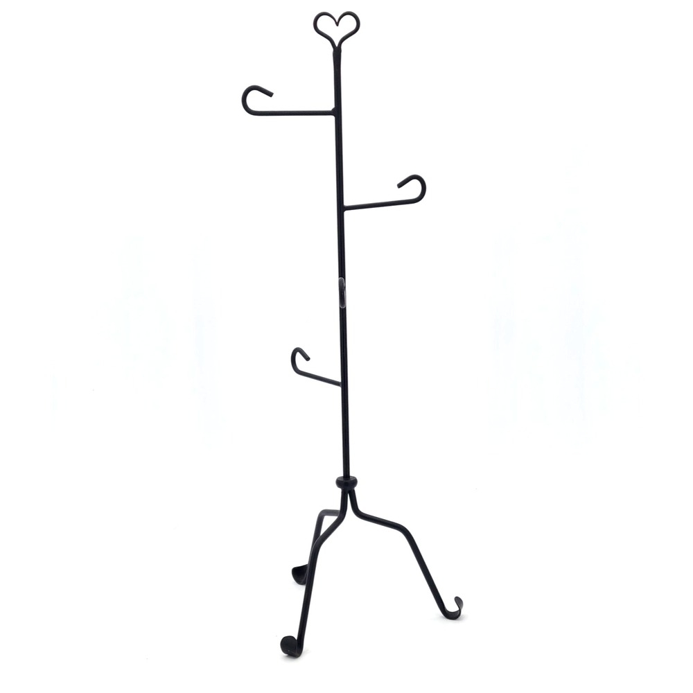 The Homemaker's Idea 26" Wrought Iron Basket Tree Mug Tree Vintage Cottagecore